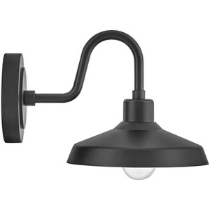 Hinkley Forge 9" High Industrial Black Outdoor Barn Wall Light - 1 of 1