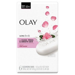 Olay Ultra Fresh Bath Bar with Notes of Rosewater - 1 of 4