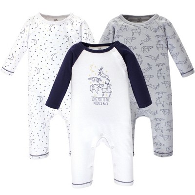 Image of Touched by Nature Baby Boy Organic Cotton Coveralls 3pk, Constellation, 12-18 Months