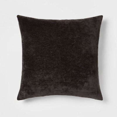Oversized Chenille Square Throw Pillow Black - Threshold™