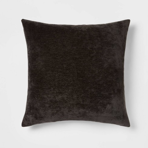 Oversized Chenille Square Throw Pillow Black Threshold