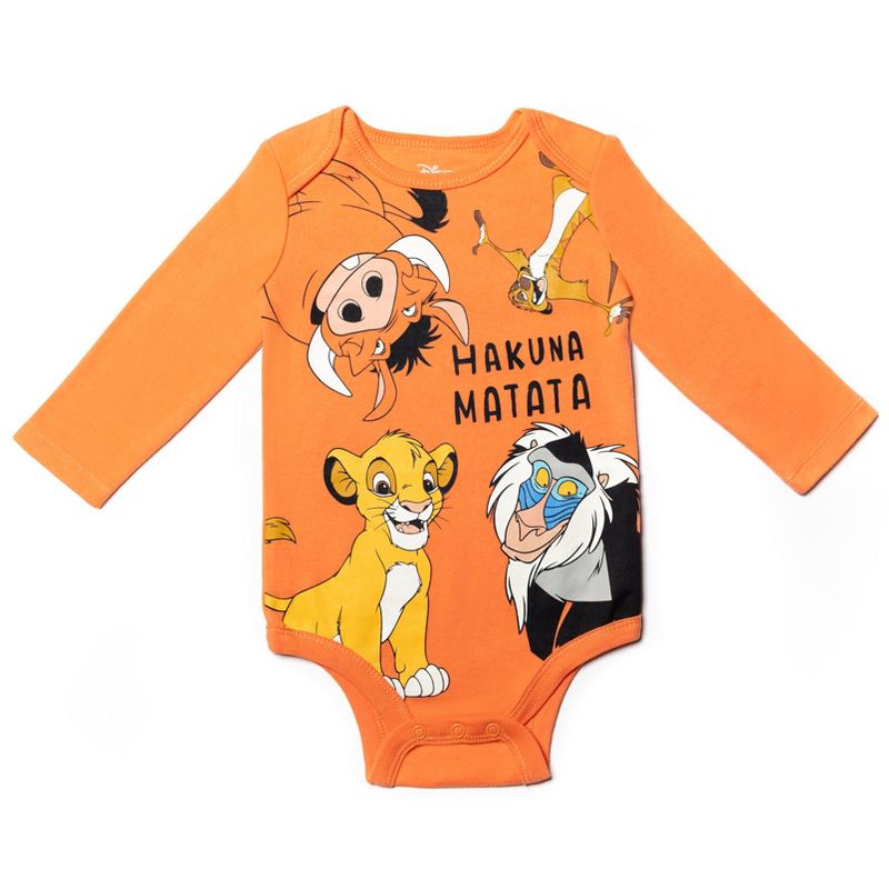 Disney Lion King Winnie the Pooh Mickey Mouse Baby 5 Pack Bodysuits Newborn to Infant, 5 of 9
