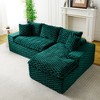 95.7'' Turtle Velvet L-Shaped Sectional Sofas with Twin-Seat and Right Chaise, Convertible Between L-Shape and Straight Shape, Includes 5 Pillows - 3 of 4