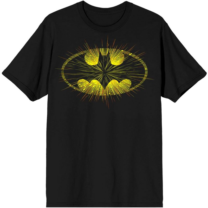Batman Glow in the Dark Classic Logo Men's Black Graphic Tee, 1 of 3