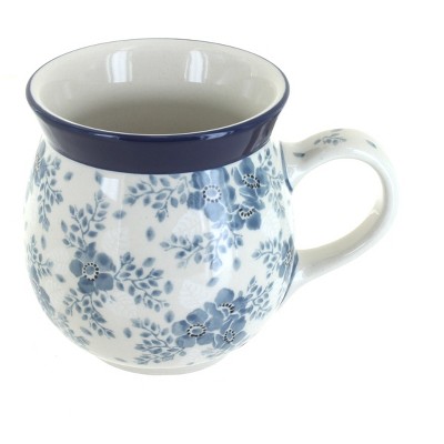 Blue Rose Polish Pottery Blue Fleur Bubble Mug