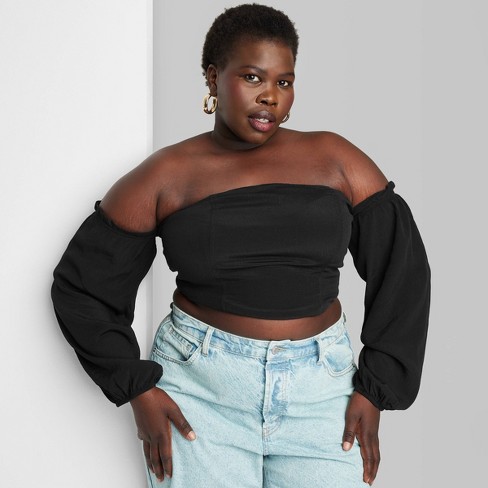 Long sleeve off the shoulder top plus size new arrivals