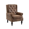 Sapphtopaz Accent Chair Wood Frame Lounge Armchair with Wood Legs Nailhead Decoration for Living Room, Bedroom, Office, Indoor - 2 of 4