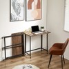 VECELO 31.5 in. Folding Computer Desk, Sturdy Steel Writing Desk, Laptop Table for Home or Office, Retro Brown - 4 of 4