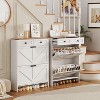 Freestanding Shoe Storage Cabinet, 2 Flip Door Shoes Storage Cabinet with 2 Drawers - 4 of 4