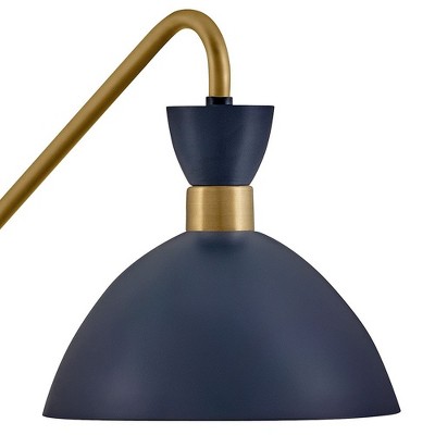 Simon Mid-Century Modern Matte Navy & Heritage Brass Adjustable Sconce