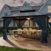 ALAULM 12' x 14' Hardtop Outdoor Metal Gazebo with Galvanized Steel Double Roof Canopy, Curtain and Netting - 2 of 4