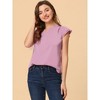 INSPIRE CHIC Women's Work Business Casual Plain Cap Sleeve Blouse - 2 of 4