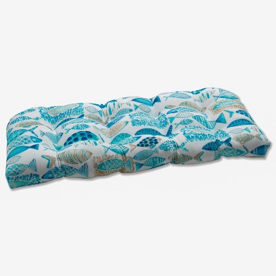 19"x44" Hooked Nautical Outdoor Loveseat Cushion - Pillow Perfect