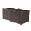 HomeRoots 32" X 16" Dark Brown Heavy Duty Plastic Rectangular Self Watering Planter Box - 4 of 4