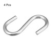 Unique Bargains Stainless Steel Kitchen Garden Bathroom S-shaped Hooks Silver 4 Pcs - 3 of 4