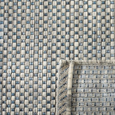 Navy & Grey Rectangular Easy-Care Viscose Area Rug - 5'3" x 7'7"