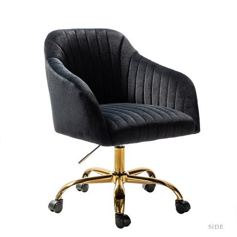 Black velvet office online chair