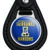 University of Alaska, Fairbanks Nanooks Logo Black Leather Keychain - 3 of 4