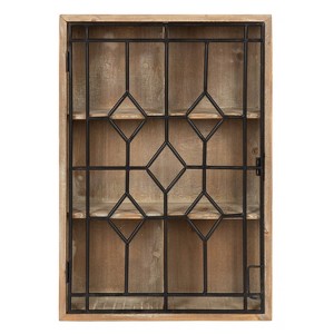 Megara Decorative Wooden Wall Hanging Curio Cabinet: Vintage Farmhouse Display - Kate & Laurel All Things Decor - 1 of 4
