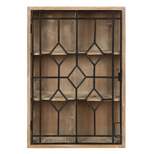 Megara Decorative Wooden Wall Hanging Curio Cabinet Rustic Brown - Kate & Laurel All Things Decor