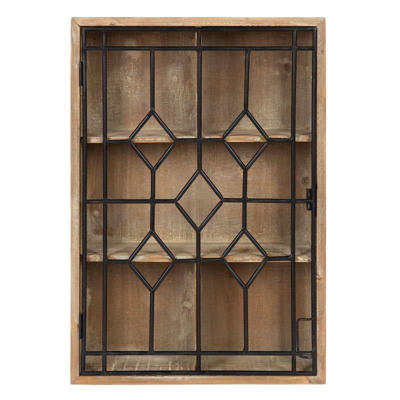 Megara Decorative Wooden Wall Hanging Curio Cabinet Rustic Brown - Kate &#38; Laurel All Things Decor, 1 of 8