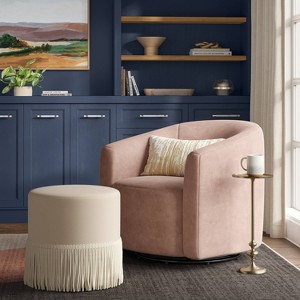 Fringe Drum Ottoman in Velvet - Threshold™ - 1 of 4