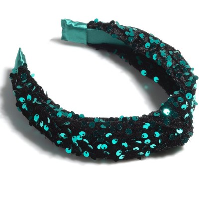 Shiraleah Knotted Sequins Headband, Green