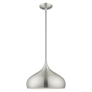 Livex Lighting Metal Shade 1 - Light Pendant in  Brushed Aluminum - 1 of 4