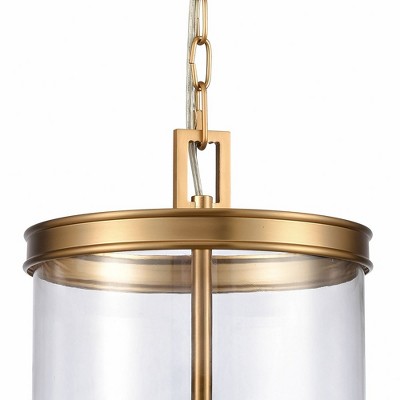 Mendoza Brushed Gold Clear Glass 3-Light Pendant