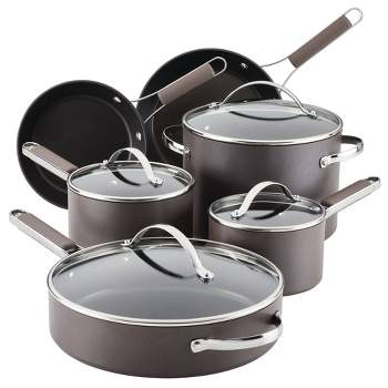 Ayesha Curry Professional Hard Anodized 10pc Set Charcoal