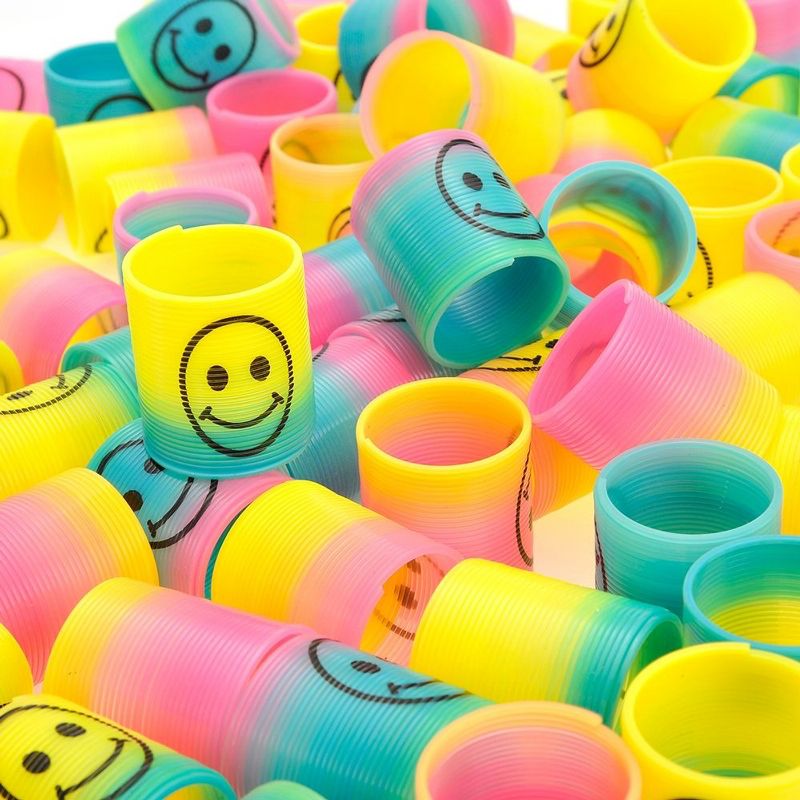 Insten 72 Pack Mini Emoji Rainbow Springs, Retro Toys Party Favors, 2 of 9