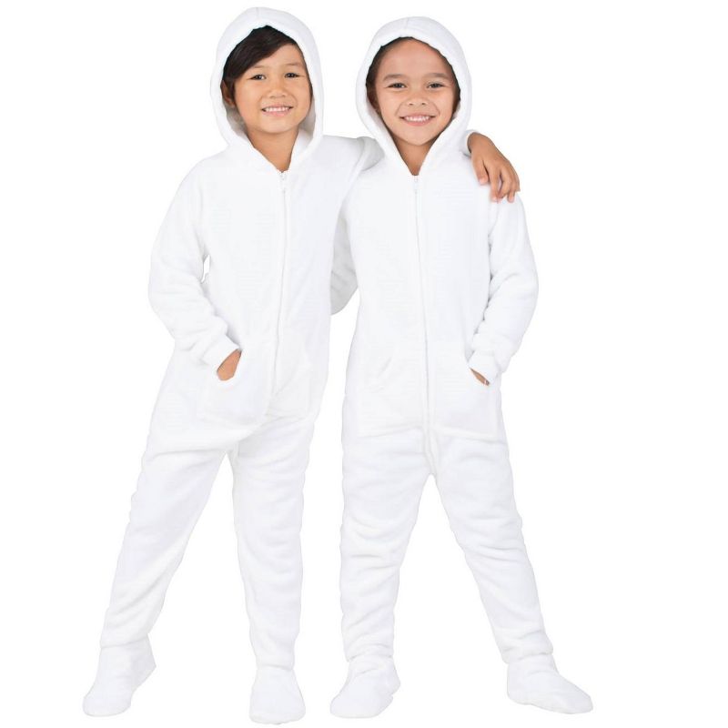Footed Pajamas - Family Matching - In The Clouds Hoodie Chenille Onesie For Boys, Girls, Men and Women | Unisex, 1 of 6