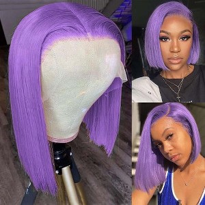 Jessie's Wig 10inch Bob lace Synthetic Wig Purple color 1/Pack - 1 of 4