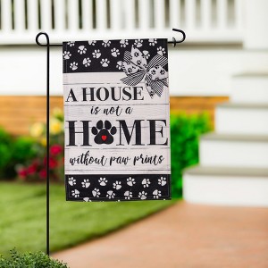 Evergreen Paw Prints Garden Burlap Flag 12.5 x 18 Inches Indoor Outdoor Decor - 1 of 4