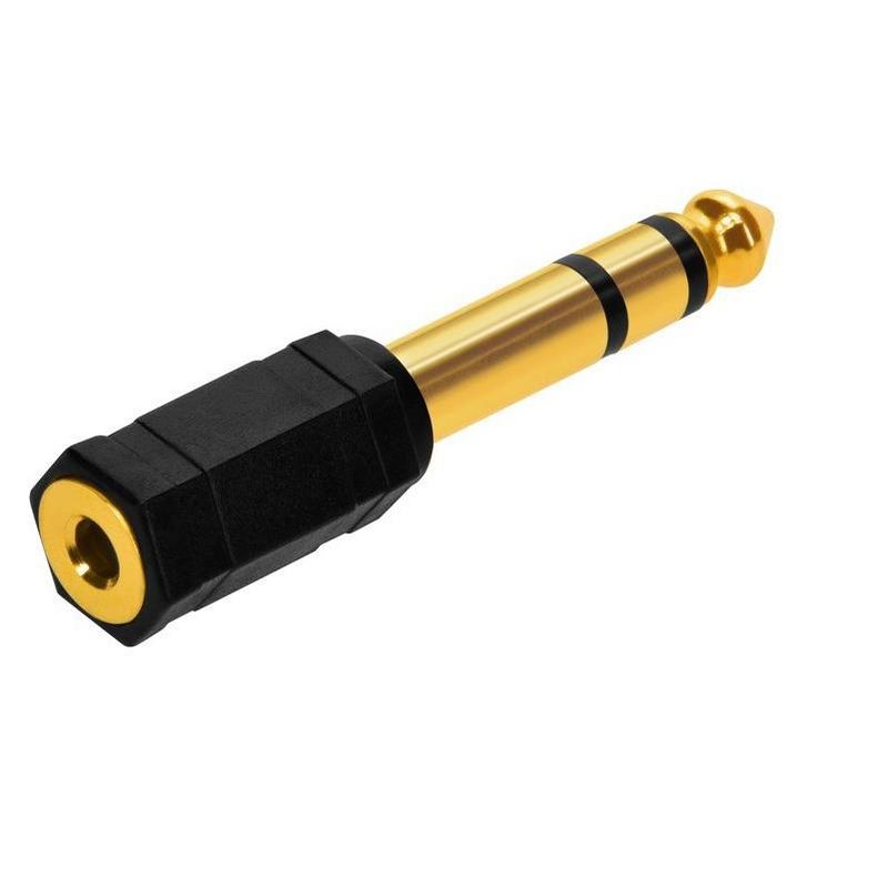 Monoprice 1/4in (6.35mm) TRS Stereo Plug to 3.5mm TRS Stereo Jack Adapter | Gold Plated, 2 of 7