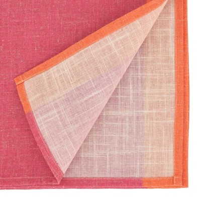 Pink and Orange Polyester Color-Blocked Table Runner