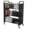 Garvee 200LBS Book Cart, 30x14x49 V-Shaped Rolling Library Cart with 4 Inch Lockable Wheels for Libraries, Offices, Home Shelves, and Schools - 3 of 4