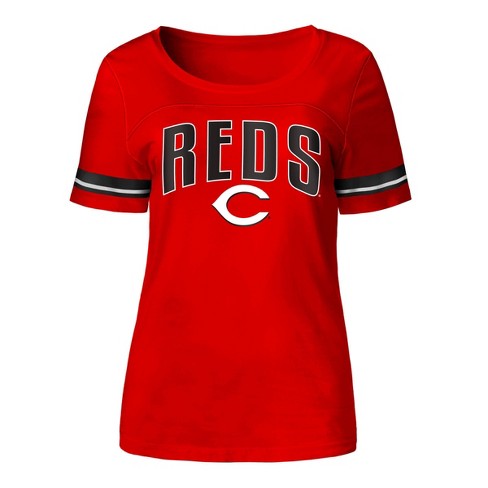 Women's Cincinnati Reds New Era White Henley T-Shirt