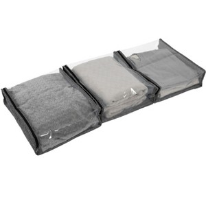 Under Bed Zippered Sweater Storage Bags with Clear Vision Panel, Set of 3 - 1 of 4