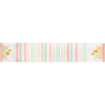 Northlight 72" Pastel "Happy Easter" Striped Table Runner