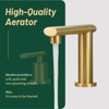 Brushed Gold 3-Hole Low-Arch 8 Inch Widespread Bathroom Faucet, Vanity Sink Faucet with Pop Up Drain Assembly and Water Supply Lines for Lavatory - 4 of 4