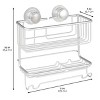 Metro Rustproof Aluminum Turn-N-Lock Suction Shower Caddy - 2 Tier Combo Basket for Shampoo, Conditioner, Soap, Silver - 3 of 4