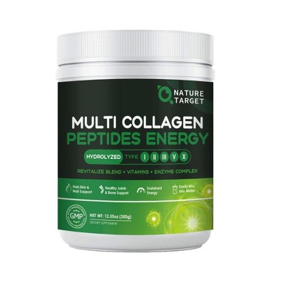 Multi Collagen Peptides Powder Hydrolyzed Collagen with Energy Blend + Multivitamin & Minerals, Supports Energy Skin Hair Nail & Joint - 35 Servings