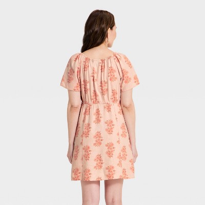 Women&rsquo;s Short Sleeve Button-Front Mini Sundress – Universal Thread