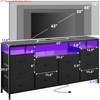 Multi-Functional 63" Dresser w/ 10 Fabric Drawers, Wide Dresser TV Stand with Built-in USB Ports & Lighting, Storage Unit for 75 Inch TVs - 2 of 4