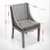 INFURNIC Dining Chairs Rattan Chair with Linen Upholstered Seat and Decorative Armrests for Kitchen and Dining Room, Green, 23.8"*21.9"*37.4" - 4 of 4