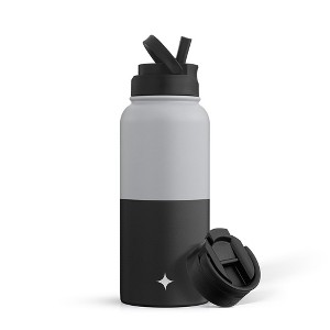 JoyJolt Vacuum Insulated Water Bottle with Flip Lid & Sport Straw Lid - 32 oz Large Hot/Cold Vacuum Insulated Stainless Steel Bottle - 1 of 4