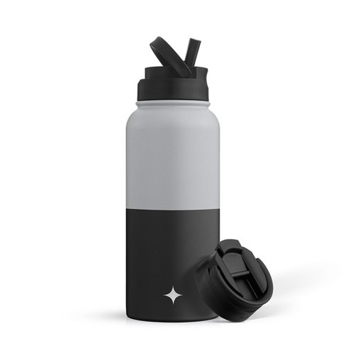  Hydro Flask Vacuum Insulated Stainless Steel Water Bottle Wide  Mouth with Straw Lid (Black, 40-Ounce) : Sports & Outdoors