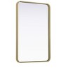 Elegant Lighting Contour Metal Rectangle Mirror 24x36 in Brass - 3 of 4