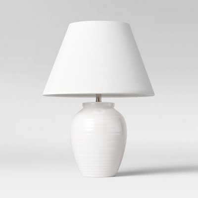 Turned Ceramic Table Lamp White - Threshold™